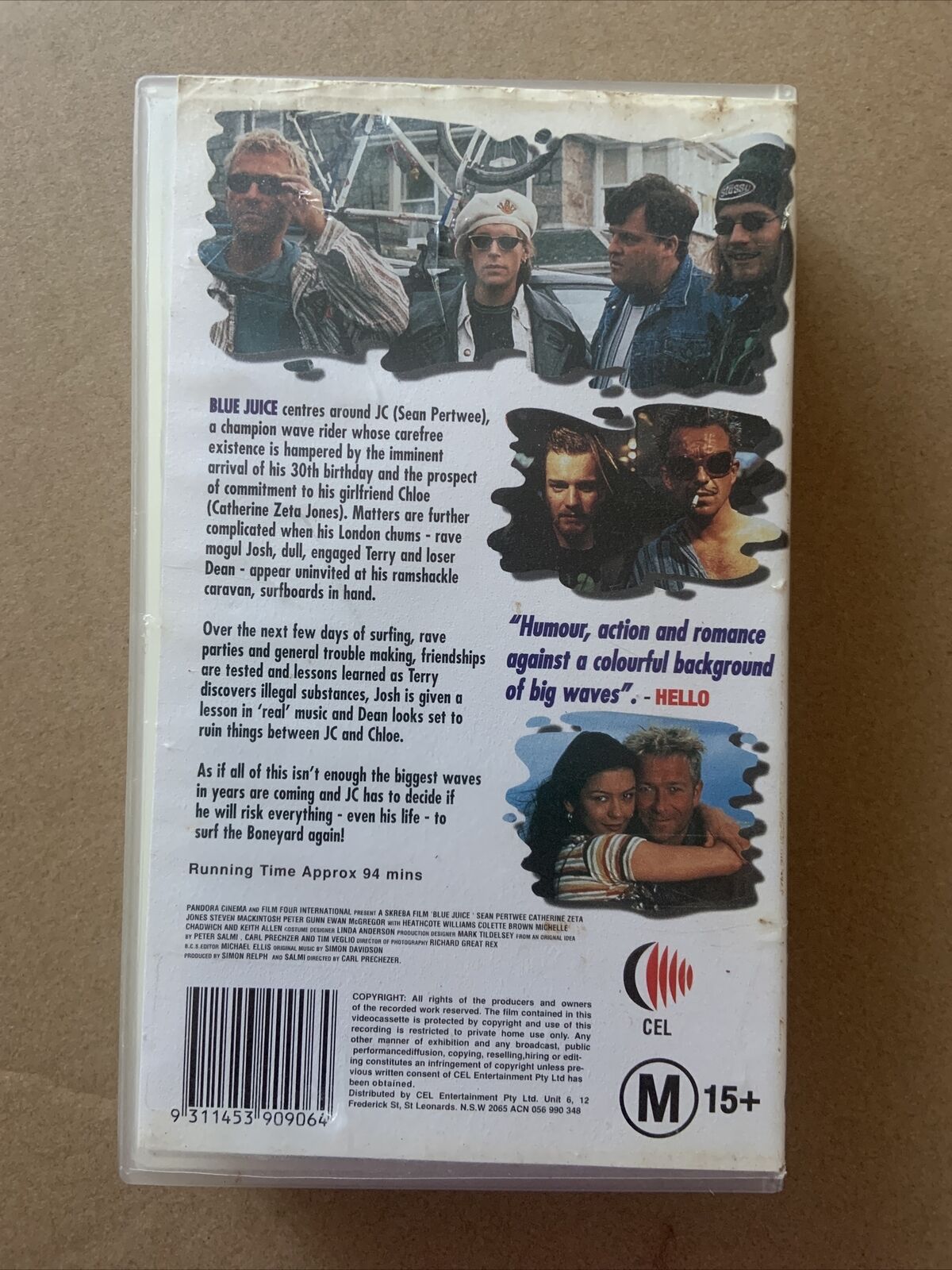 Rare VHS BLUE JUICE M15+ Ewen McGregor Catherine Zeta Jones 1995 Film Video Tape