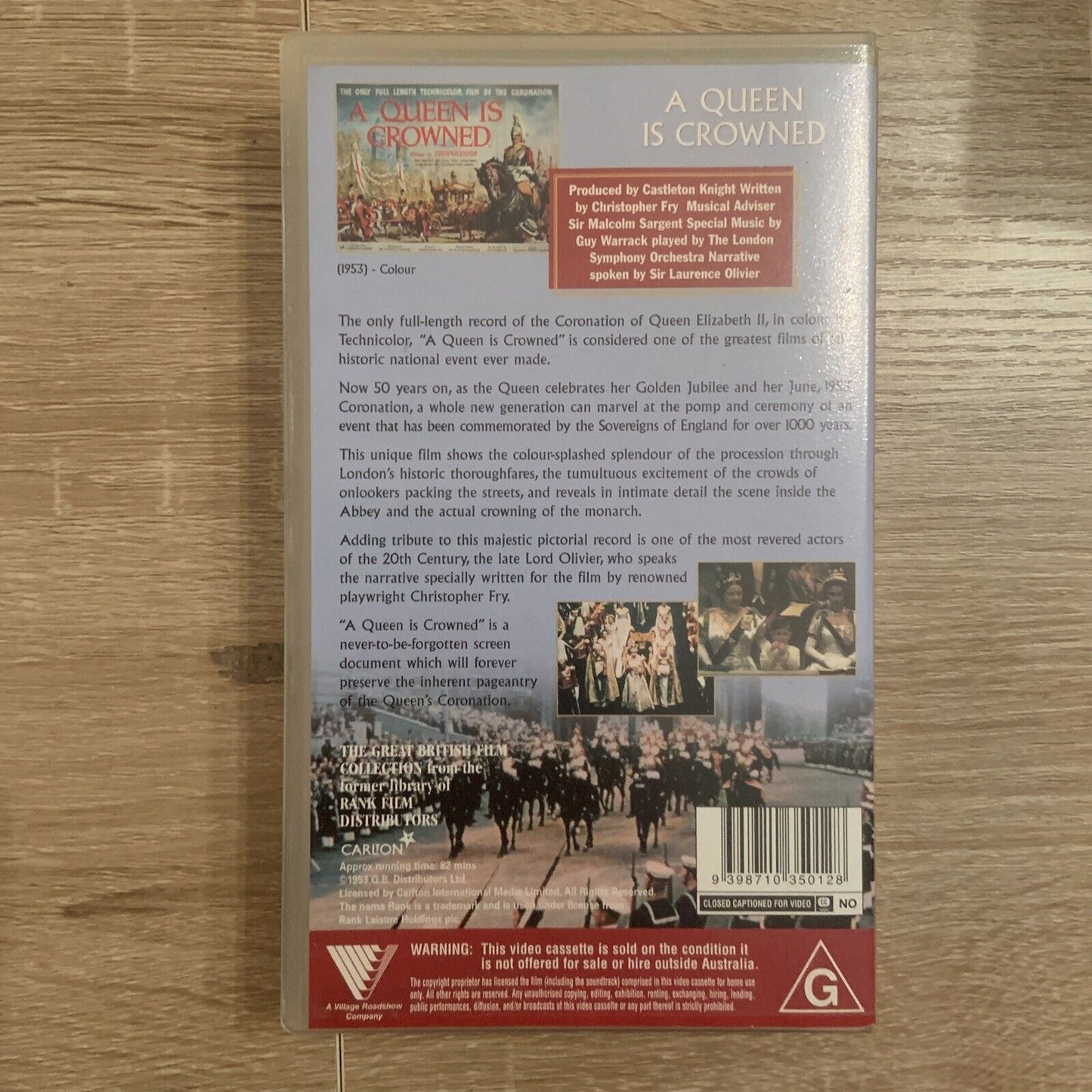 Rare VHS QUEEN ELIZABETH ll A Queen Is Crowned 1954 Sir Laurence Olivier Royals