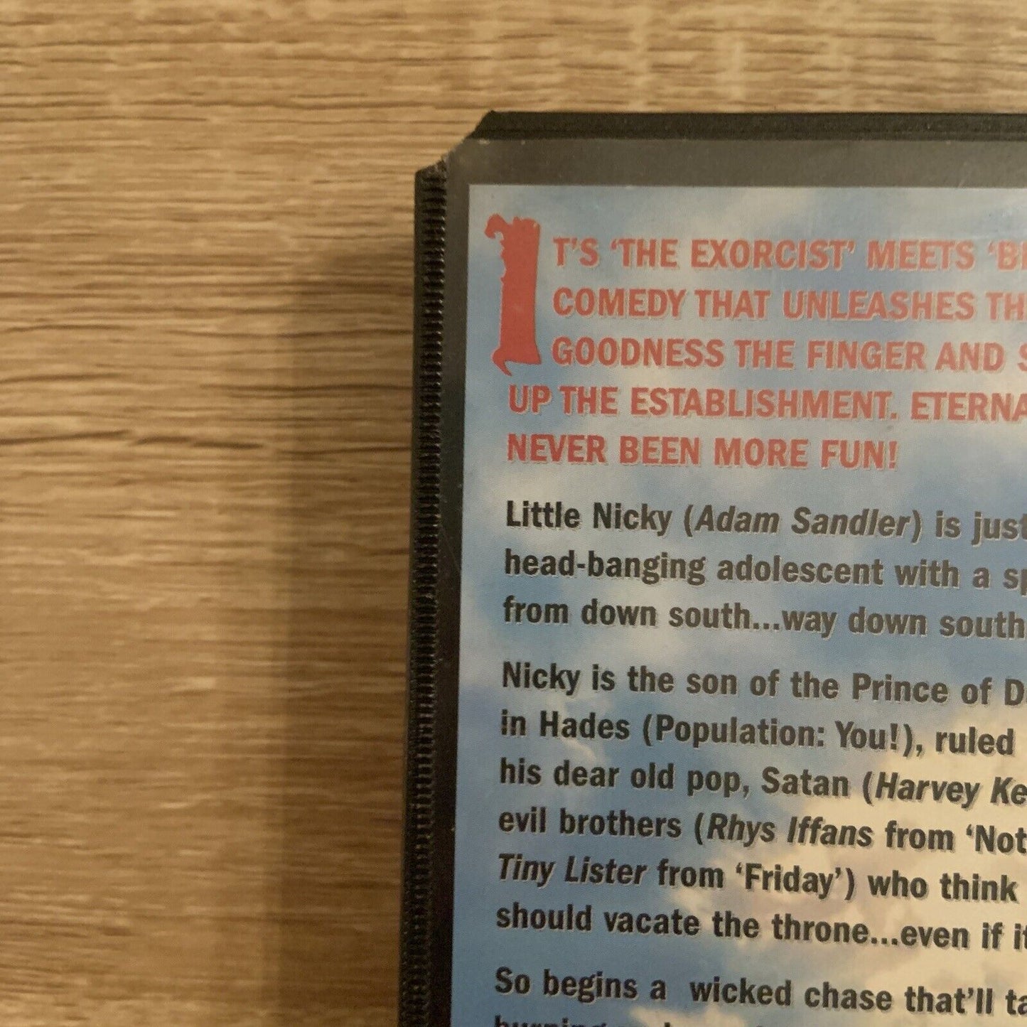 Rare VHS LITTLE NICKY Adam Sandler Rhys Ifans SCI FI Comedy UFO 2001 Video Tape