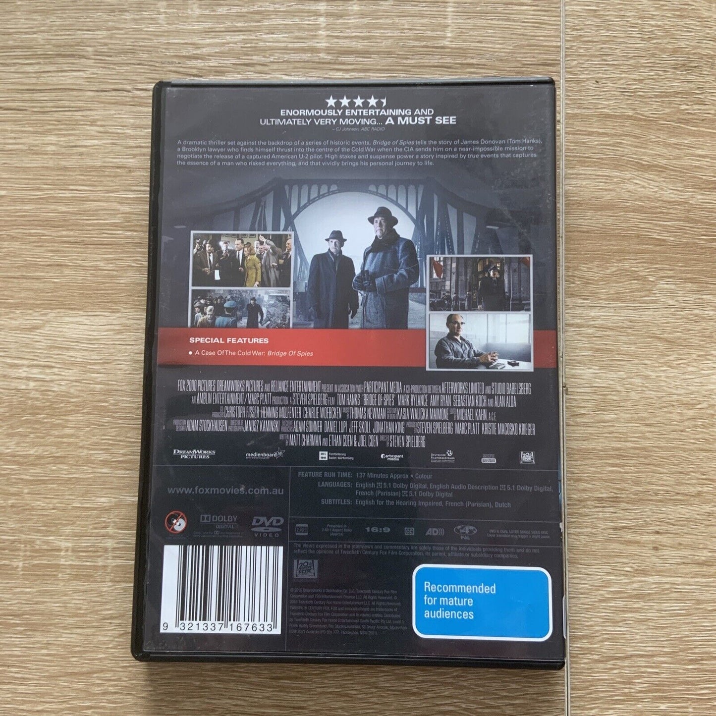 DVD BRIDGE OF SPIES Cold War Historical Law Drama Thriller Movies & TV Action