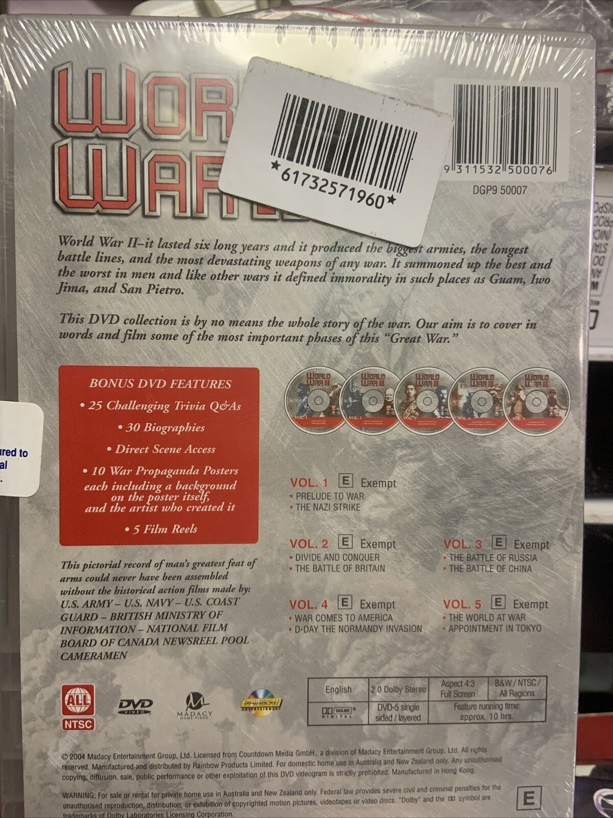 DVD World War II Frank Capra 5 Disc Set Military Hitler Churchill Sealed NEW