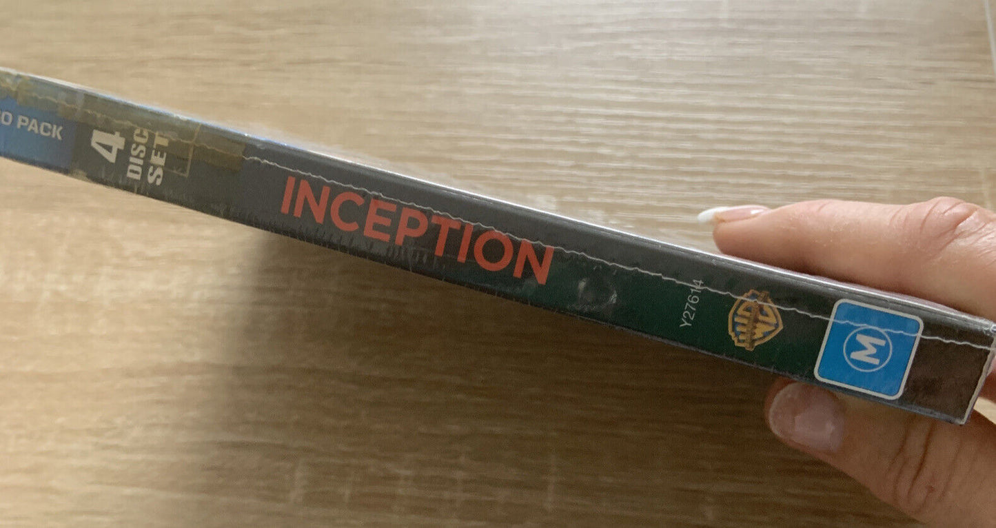 Blu-Ray INCEPTION 4 Disc DVD Set + BLU-RAY Combo Pack Digital Copy Sealed NEW