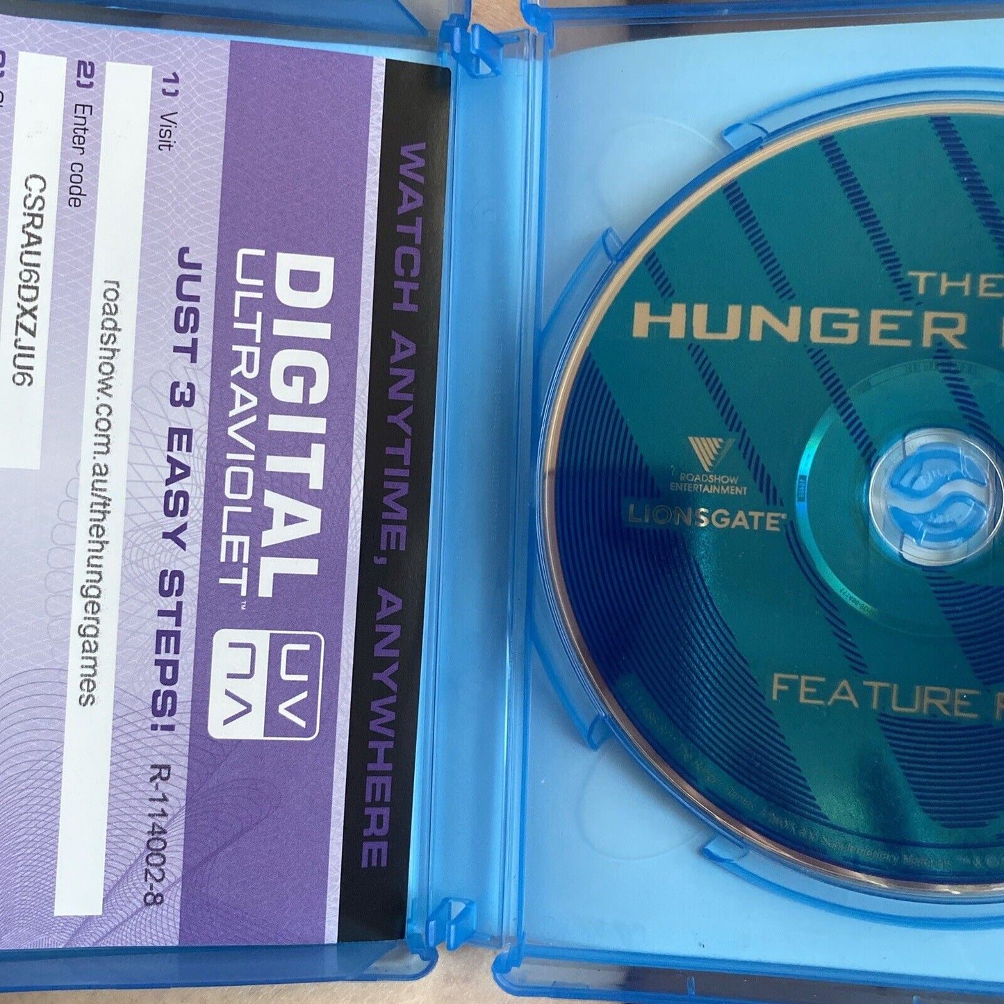 Blu-Ray THE HUNGER GAMES + UltraViolet 2011 Jennifer Lawrence Action Movie