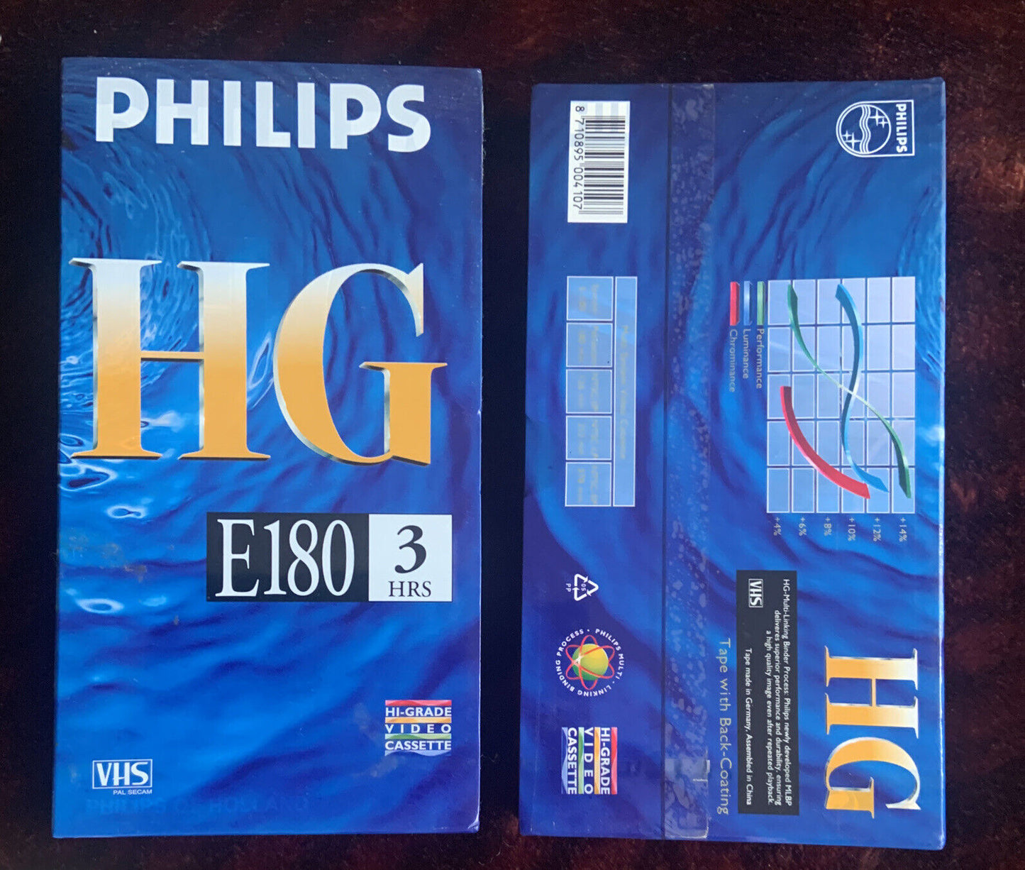 BLANK VHS 1 x Philips HG E-180 Tape 3 Hr Factory Sealed Video Cassette NEW