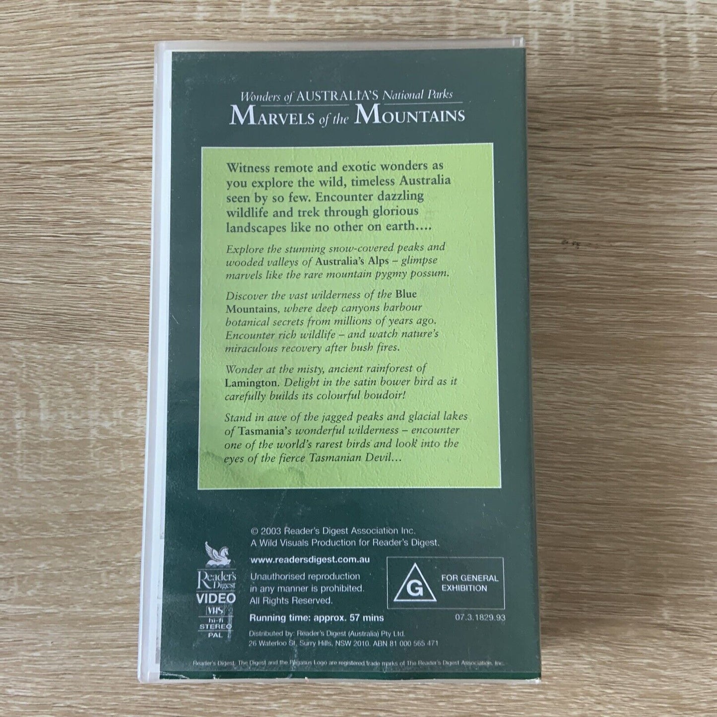 VHS WONDERS OF AUSTRALIAS NATIONAL PARKS MARVELS of the MOUNTAINS Sealed NEW