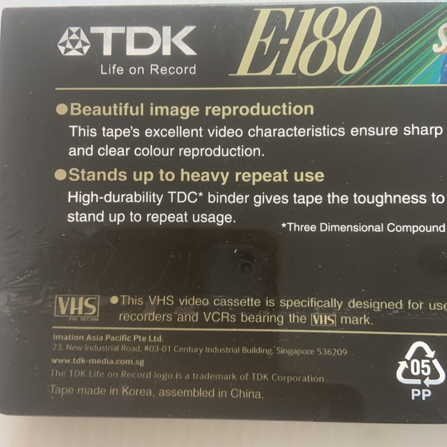 BLANK VHS 1 x TDK SC180 Video Cassette Tape Sharp & Clear Sealed NEW