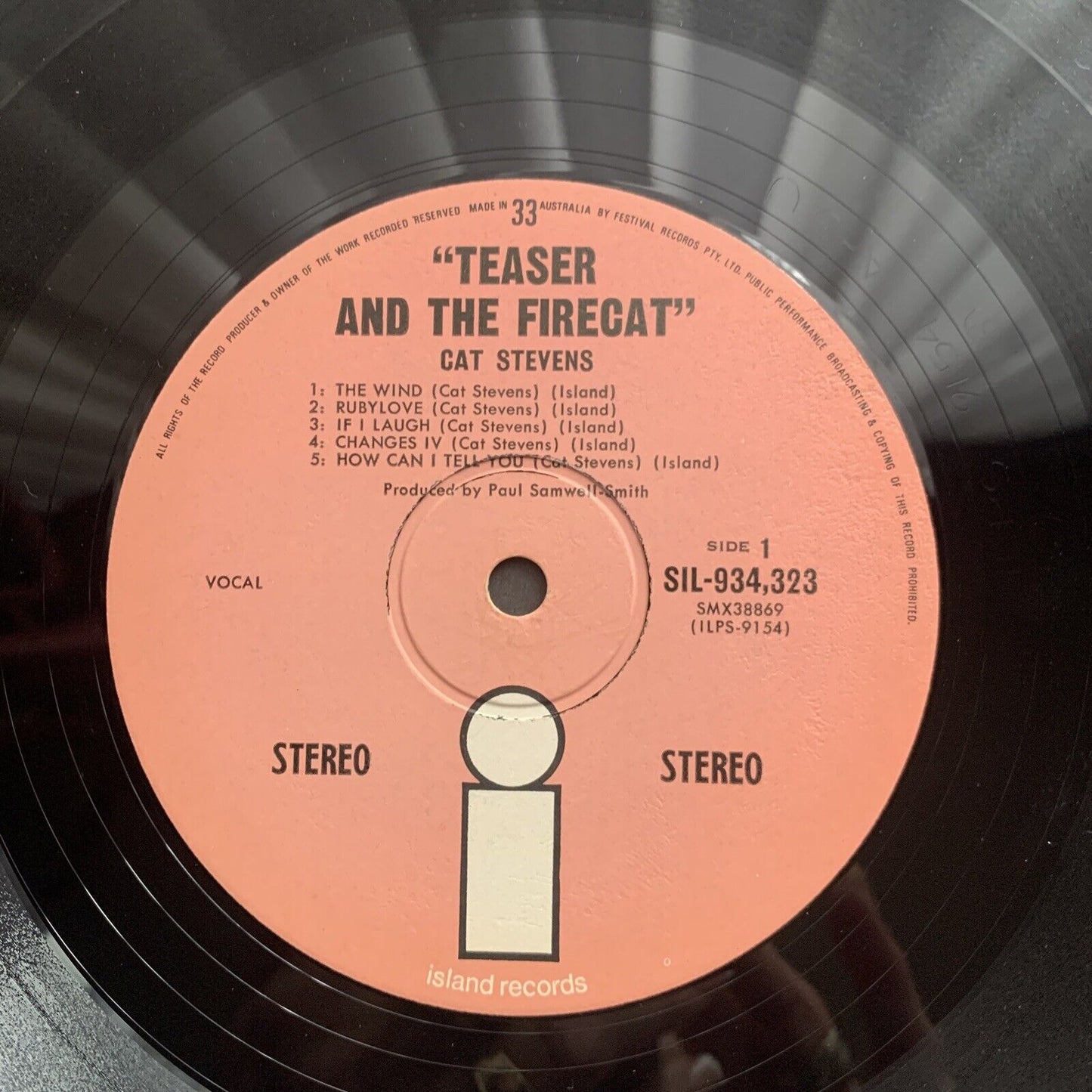 Vinyl LP Cat Stevens Teaser and the Firecat Original Australia Festival Records