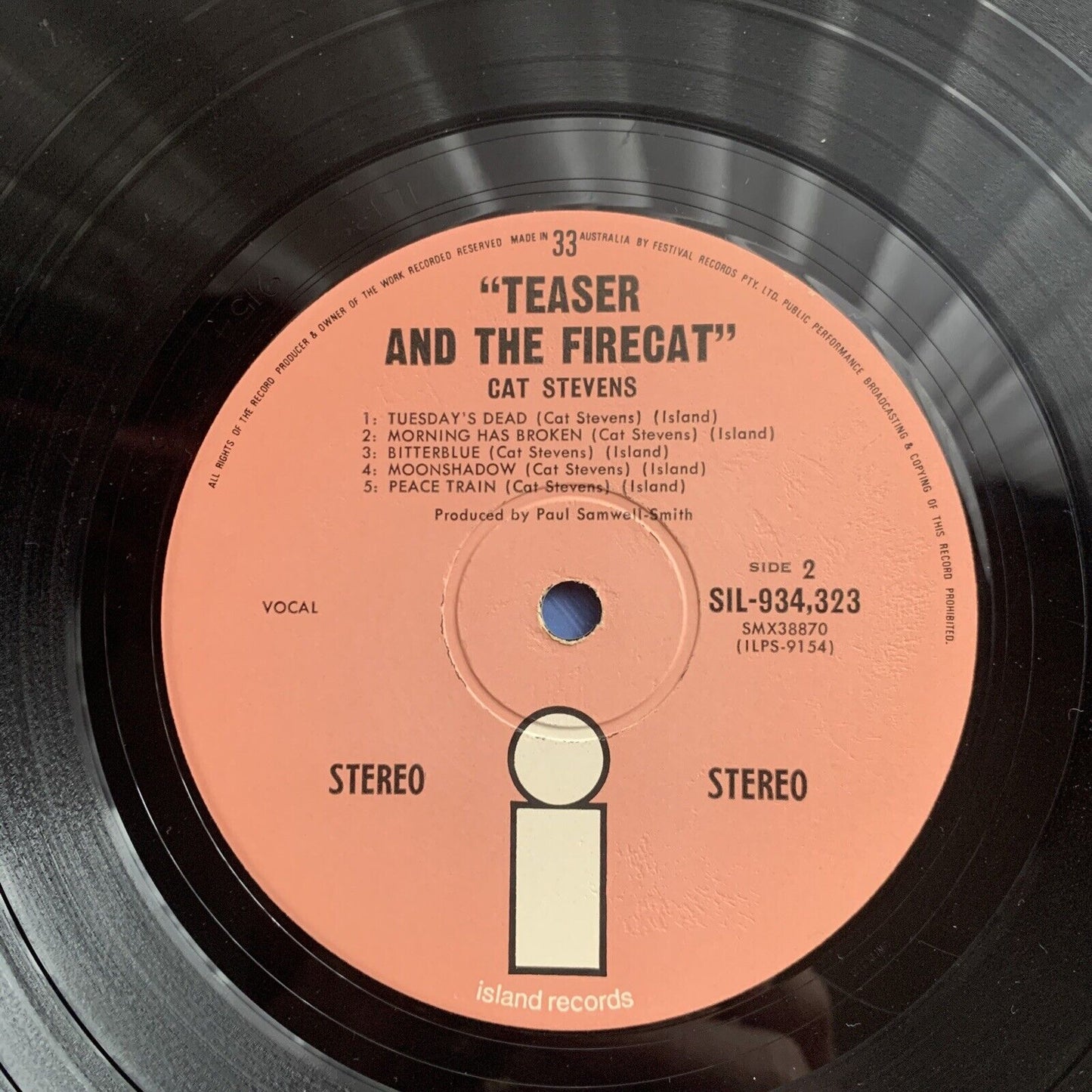 Vinyl LP Cat Stevens Teaser and the Firecat Original Australia Festival Records