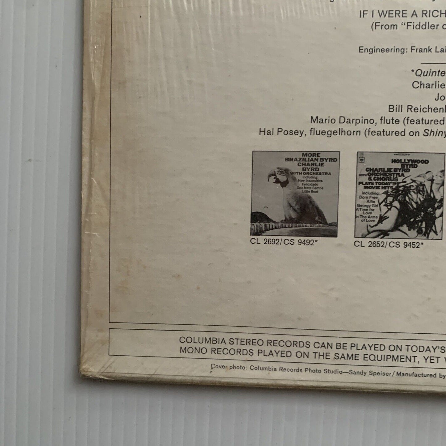 Vinyl LP CHARLIE BYRD "HIT TRIP" USA Import Near Mint Record Aged Cover 1968
