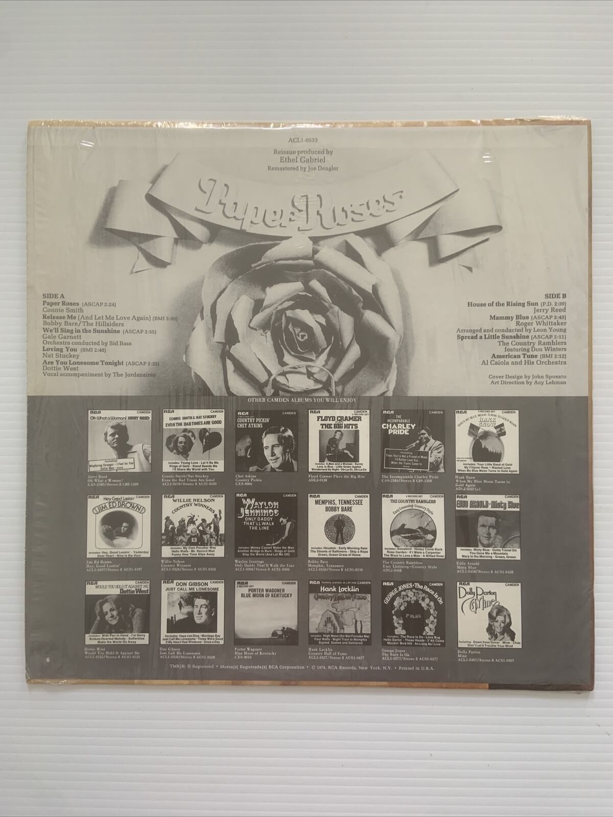 Vinyl LP 9 Tracks Various PAPER ROSES RCA CAMDEN 0533 Pickwick RARE Record