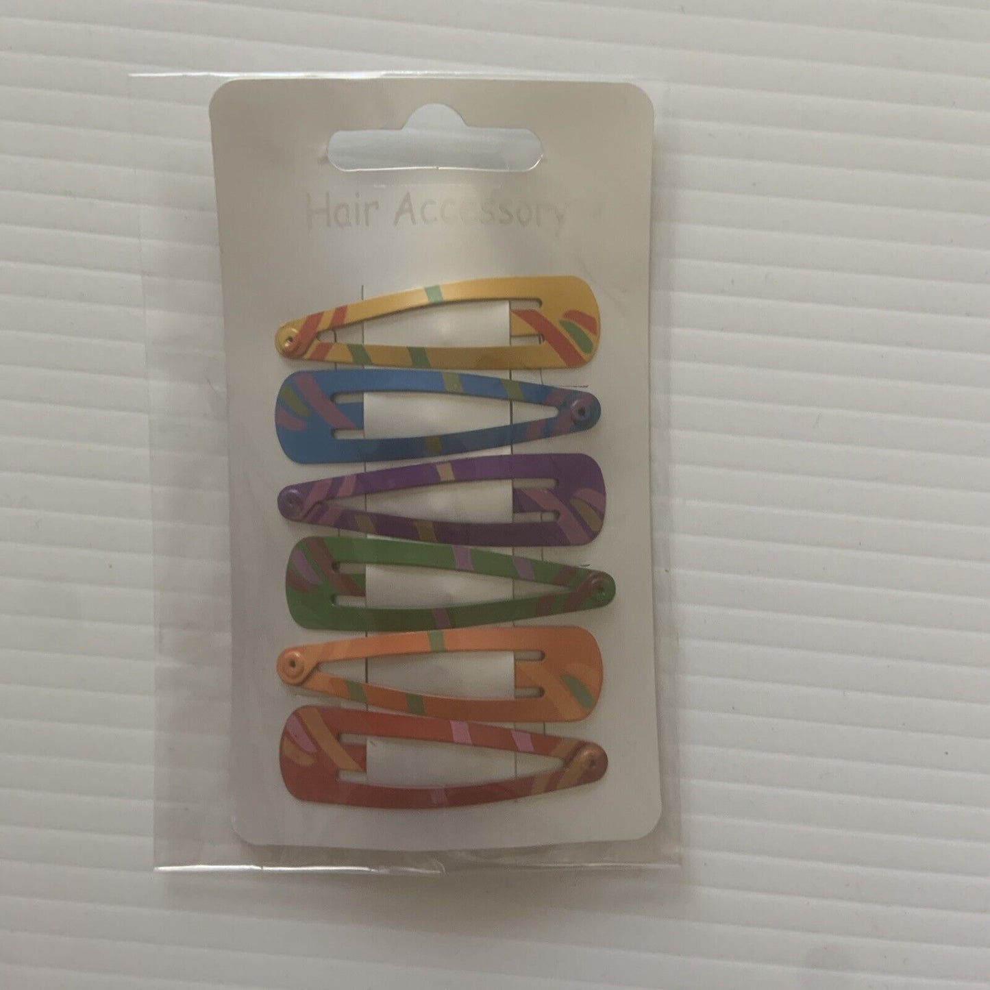 HAIR CLIP X 6 Bendy Metal Snap Slide Close Hairpin 70mm Floral Girl Kids #2 New