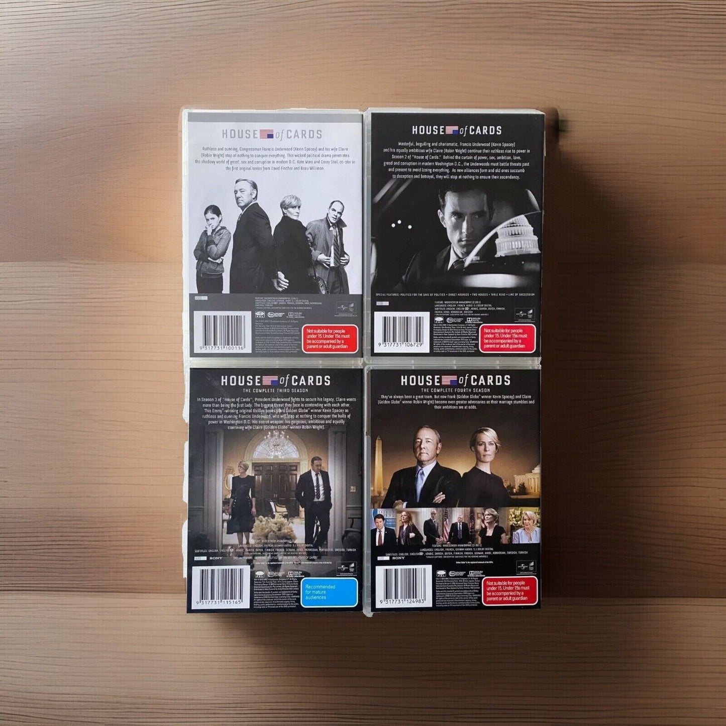 DVD HOUSE OF CARDS Season 1-4 Complete Boxed Set 16 Discs Sealed NEW TV Series
