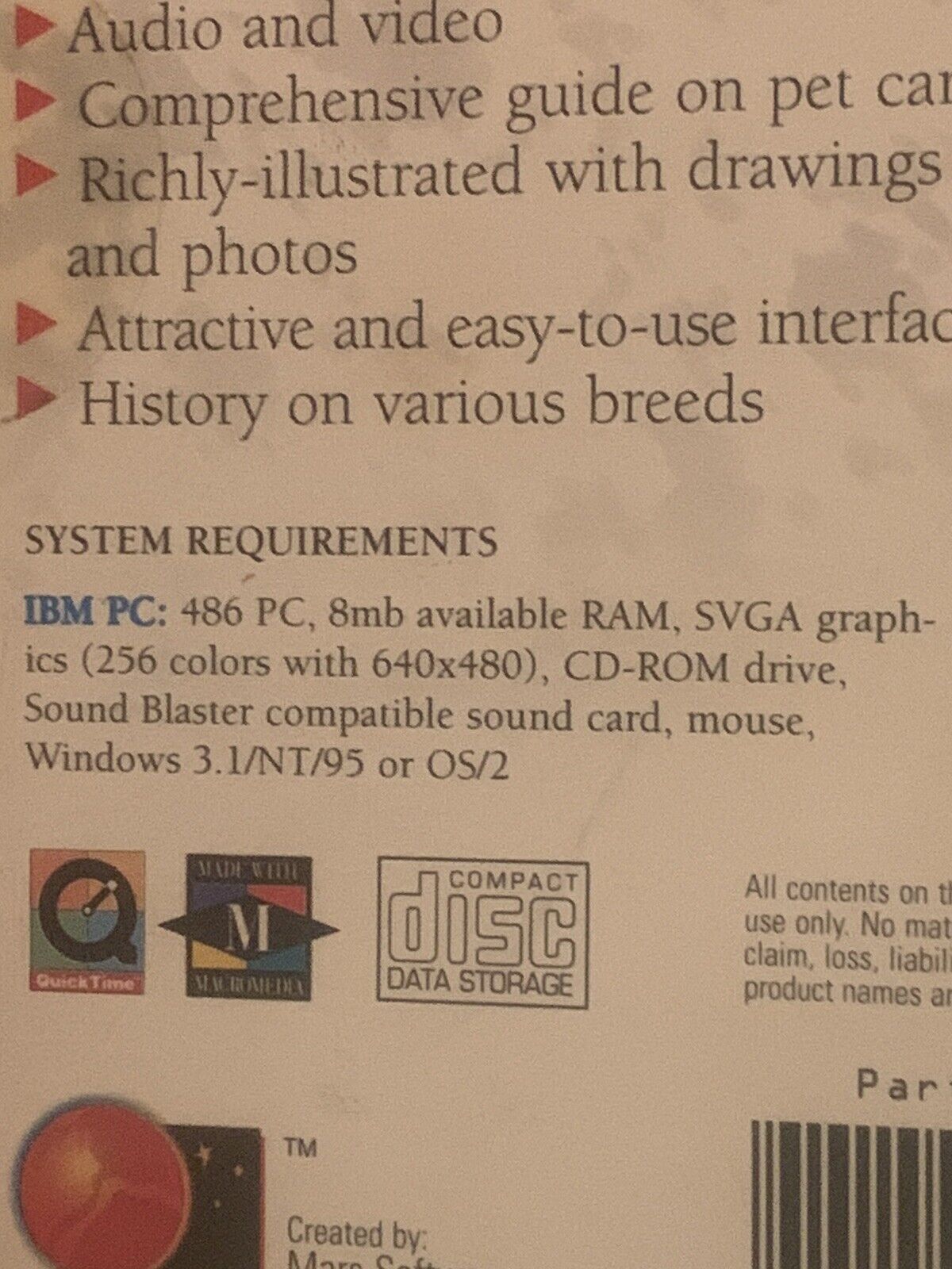 PC CD Rom PET FOR KIDS 5 Disc In Case W Slip Me & My Dog Cat Bird Fish Critter