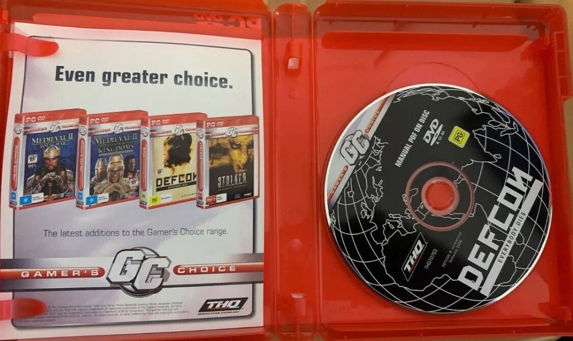 PC DVD Rom DEFCON Everybody Dies for Windows THQ Gamer's Choice Fat Case