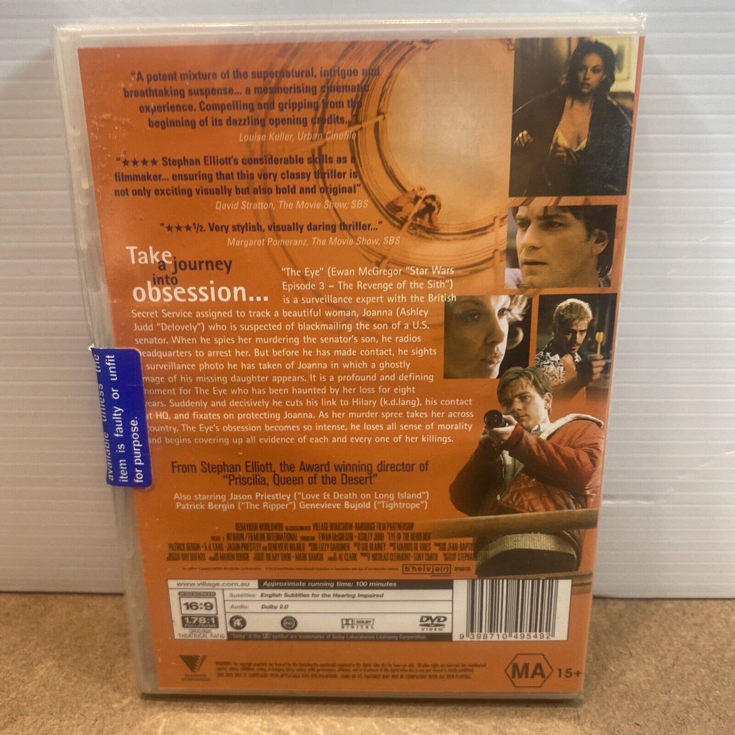 DVD EYE OF THE BEHOLDER R4 Ewan McGregor Patrick Bergin Ashley Judd Sealed NEW