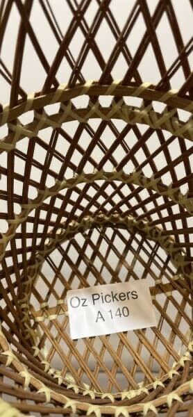 Planter Basket Vintage 1980's Wicker Rattan Hanging Display ready to hang AE140