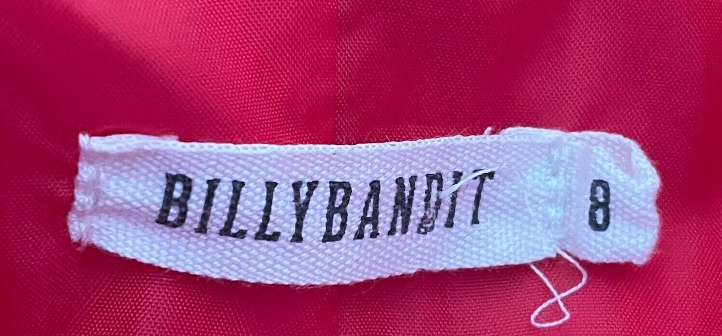 BILLY BANDIT Boys Red Velour Jacket Size 8 Long Sleeves French Bulldog Lapel