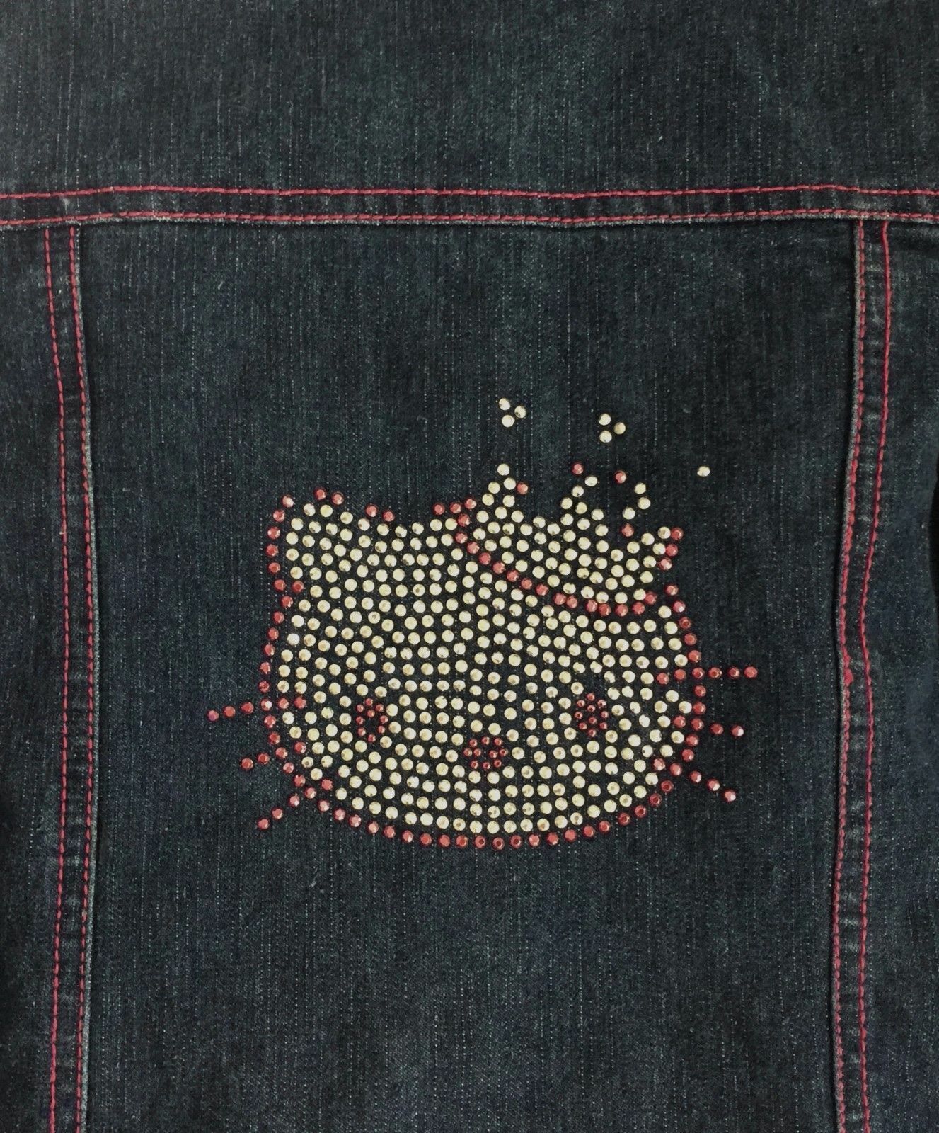 Girls HELLO KITTY Jacket Dark Denim Jacket Back Stud Motif Size 5 Sanrio Evy NEW