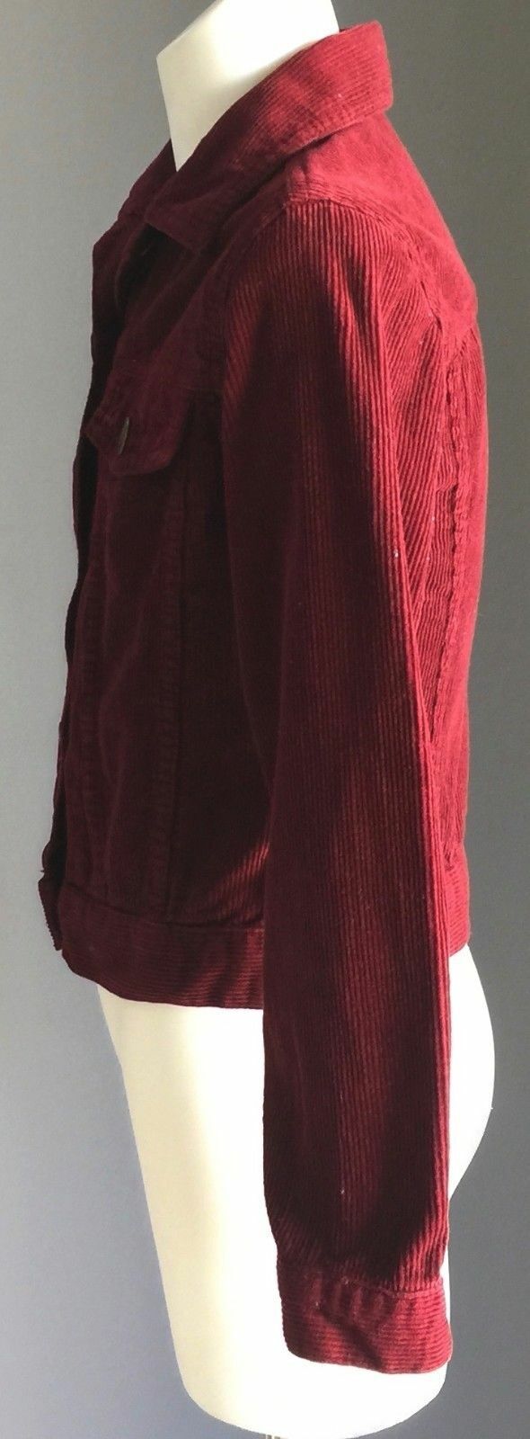 Girls Size 6 ZARA GIRLS Jeans Jacket Burgundy Corduroy Jacket Bikers NEW