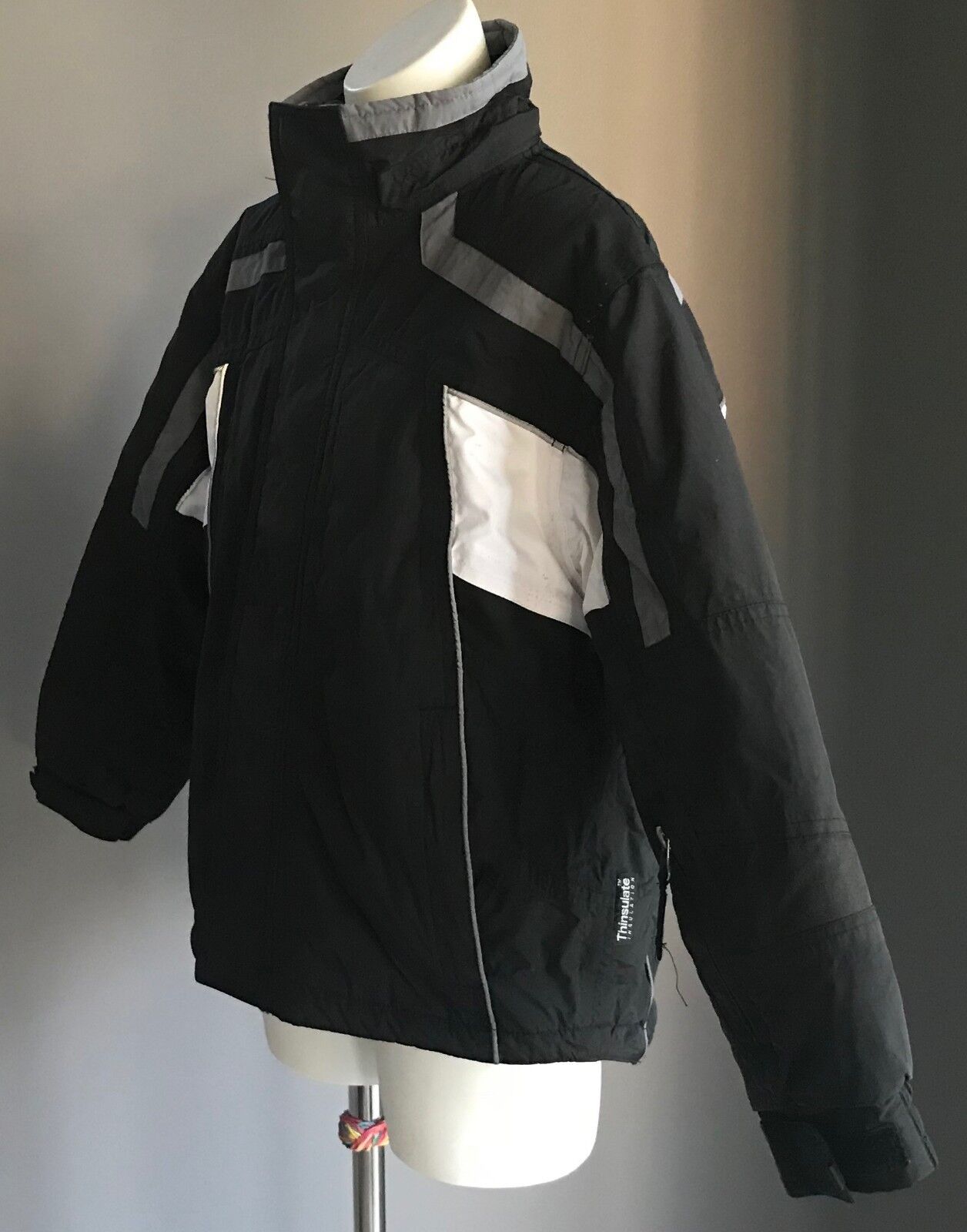 CRANE SPORTS Boys Ski Jacket Snowboard Grey Black White Winter Warm Size 8