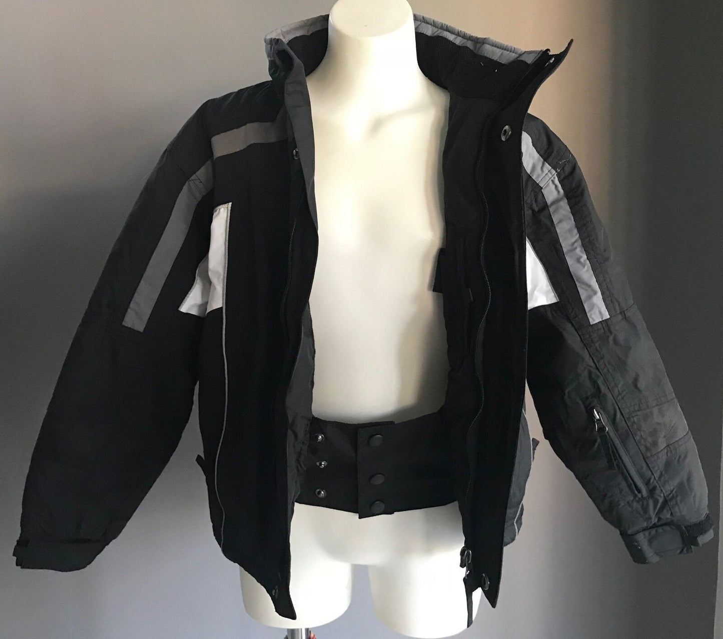 CRANE SPORTS Boys Ski Jacket Snowboard Grey Black White Winter Warm Size 8