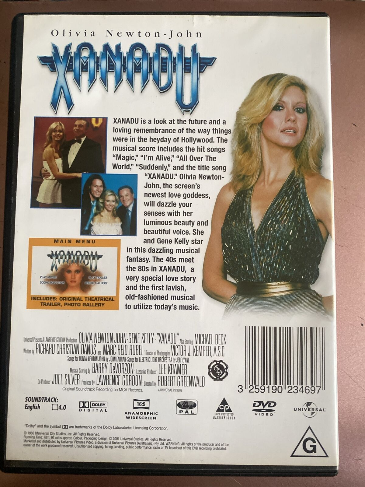DVD XANADU 1980 Olivia Newton-John Gene Kelly Michael Beck R4 Musical