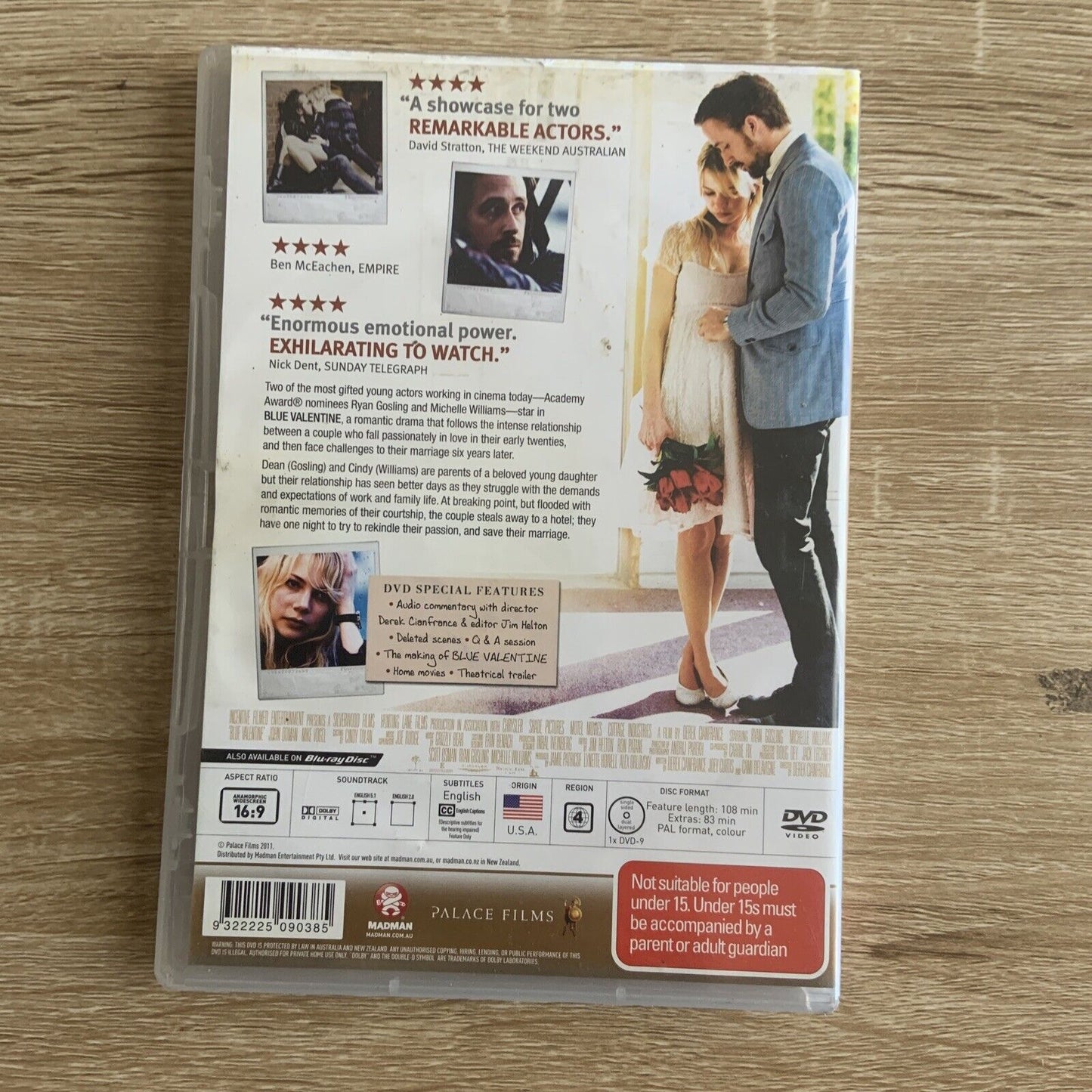 DVD BLUE VALENTINE 2011 Movie Film Romance Ryan Gosling Michelle Williams