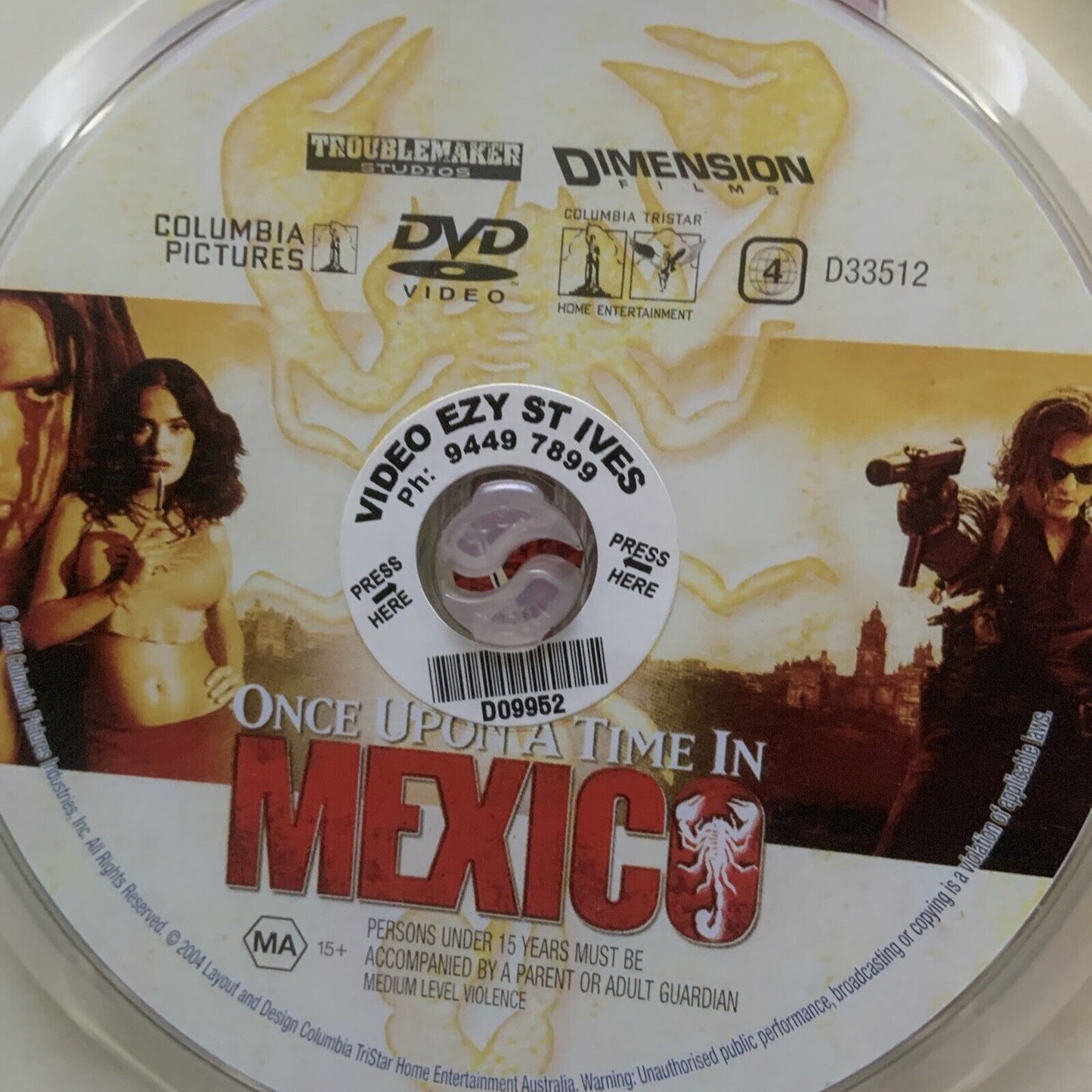 DVD ONCE UPON A TIME IN MEXICO Johnny Depp Antonio Banderas Mickey Rourke