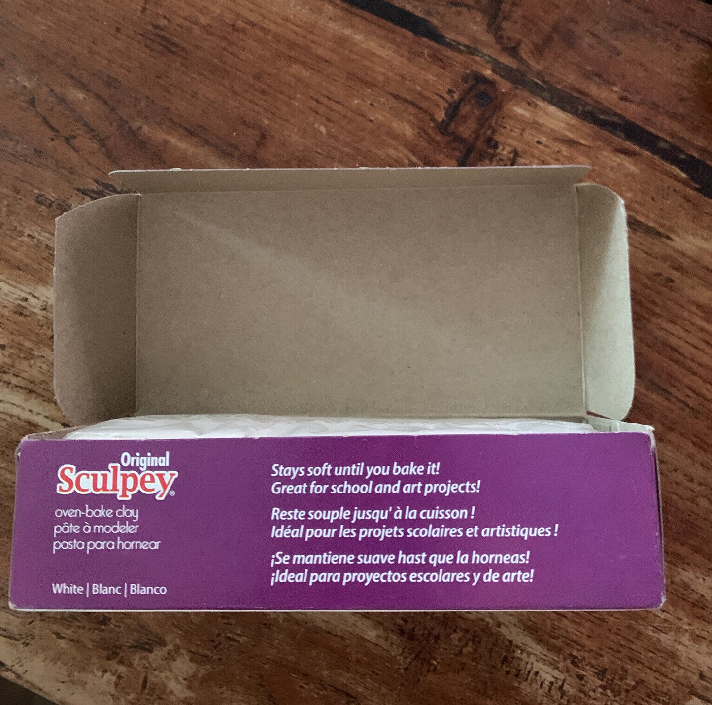 Original SCULPEY Oven Bake Clay White 454g Box Stays Soft Until You Bake It NEW