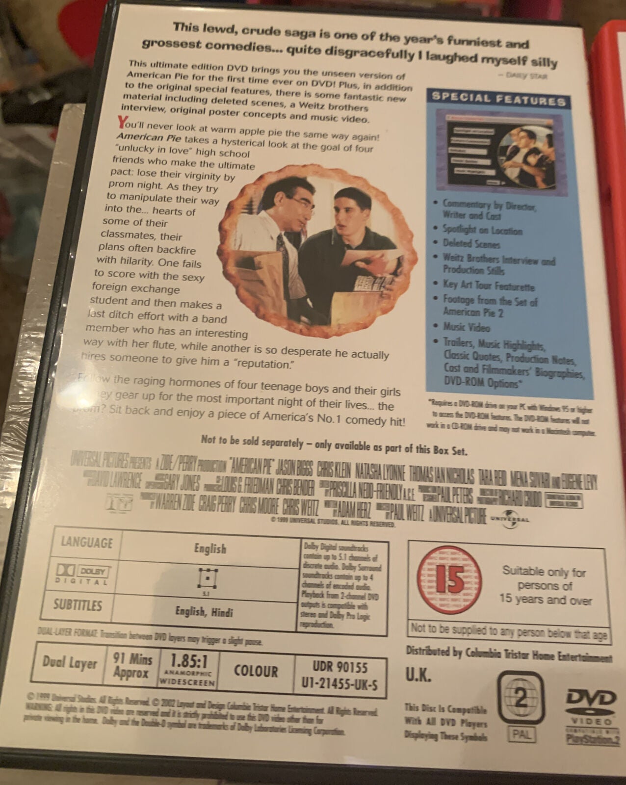 DVD Box Set American Pie & American Pie 2 Cult Comedy R2 Classic 2002 2 Disc