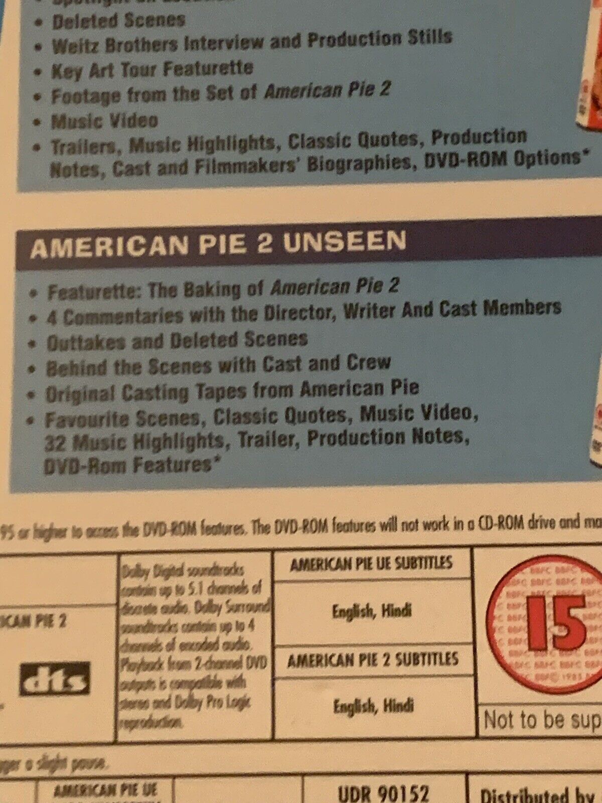 DVD Box Set American Pie & American Pie 2 Cult Comedy R2 Classic 2002 2 Disc
