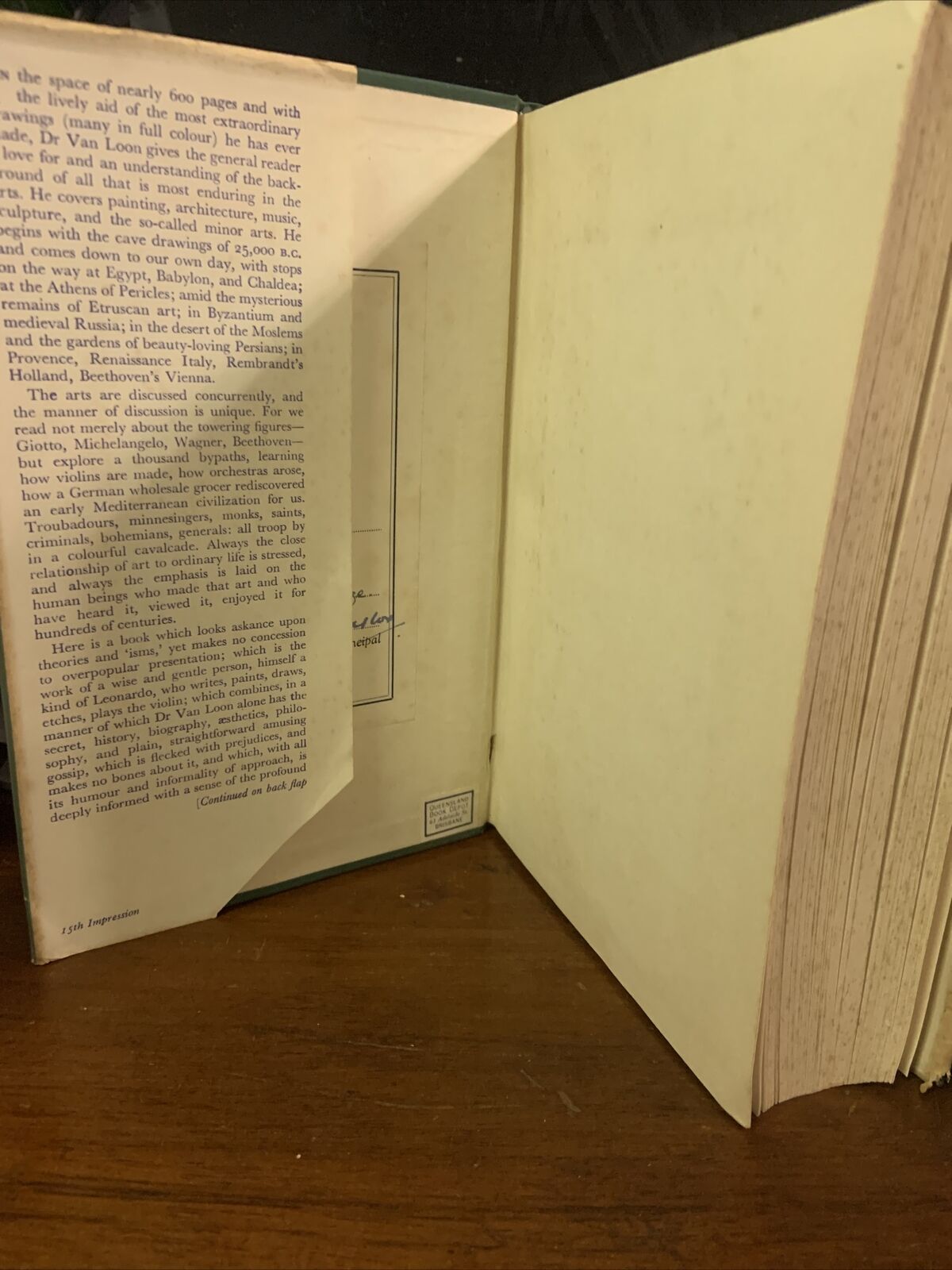 HC Book THE ARTS OF MANKIND Written Illustrator Hendrik Van Loon 1963 Colour Vtg