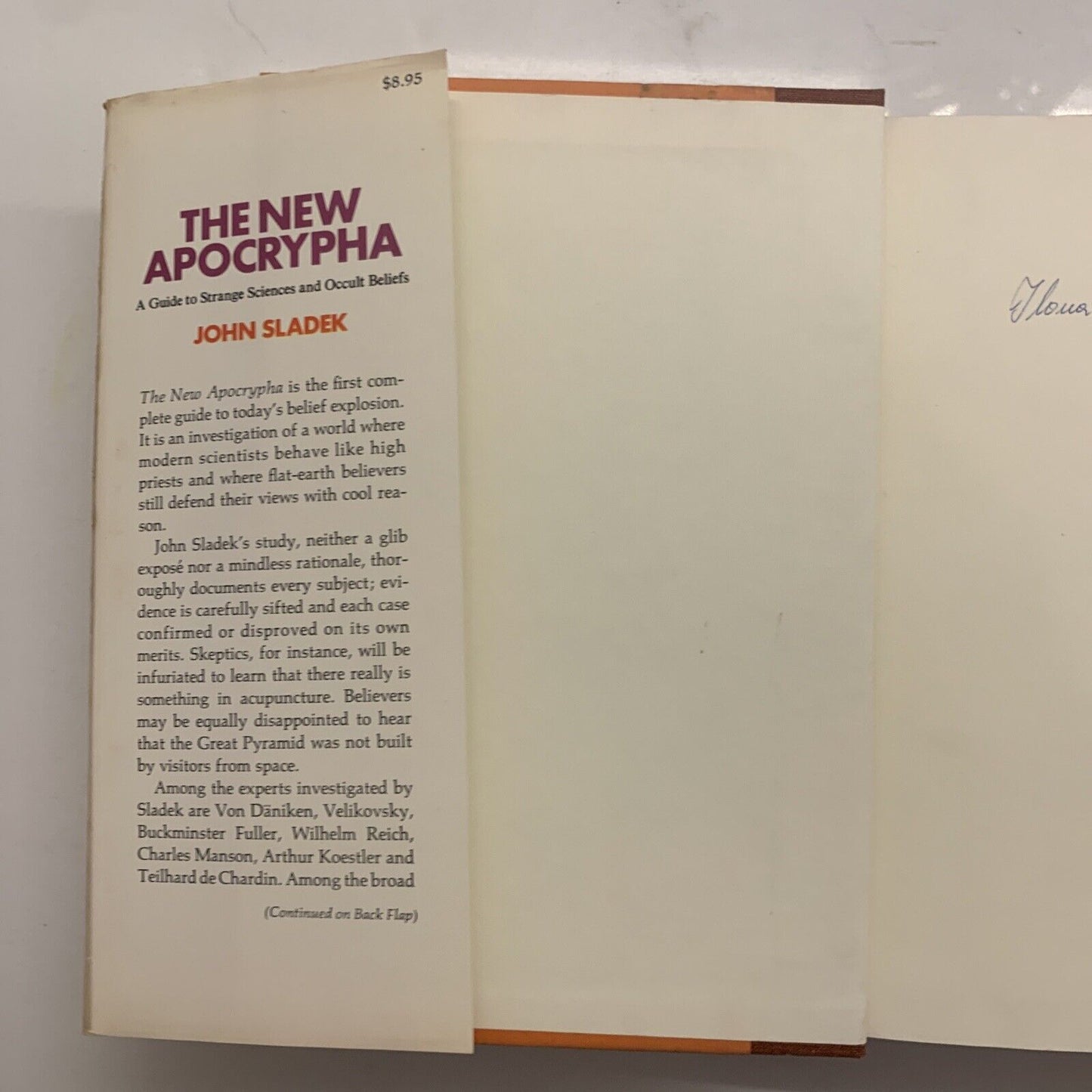 HC Book THE NEW APOCRYPHA Strange Sciences and Occult Belief DJ 1973 John Sladek