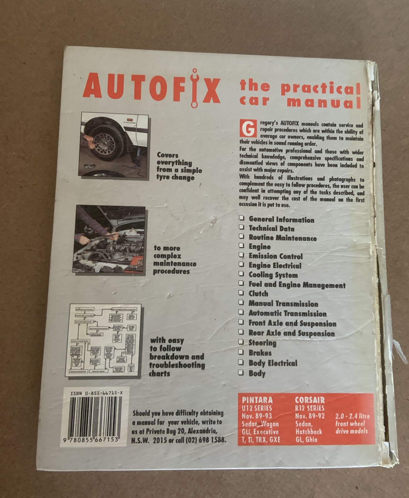 Gregorys AUTOFIX NISSAN PINTARA & FORD CORSAIR 1989 1993 Owners Service Manual