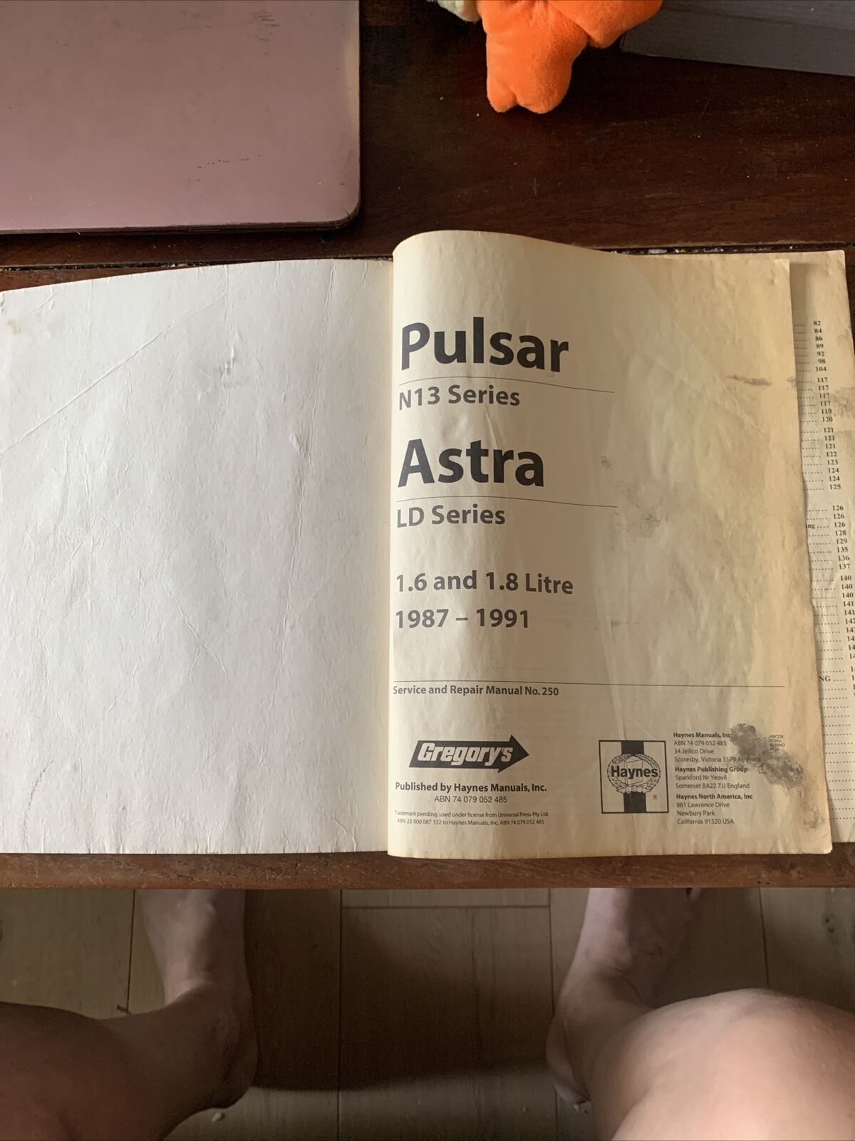 PB PULSAR ASTRA 1987 1991 Gregorys Service & Repair Manual No250 Vector 2001 Car