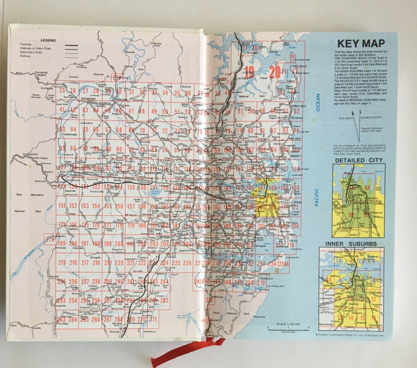 HC Book GREGORYS 1991 Sydney Street Directory 56th Edition Maps Atlas Vintage
