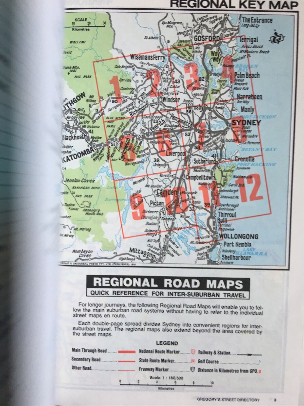HC Book GREGORYS 1991 Sydney Street Directory 56th Edition Maps Atlas Vintage