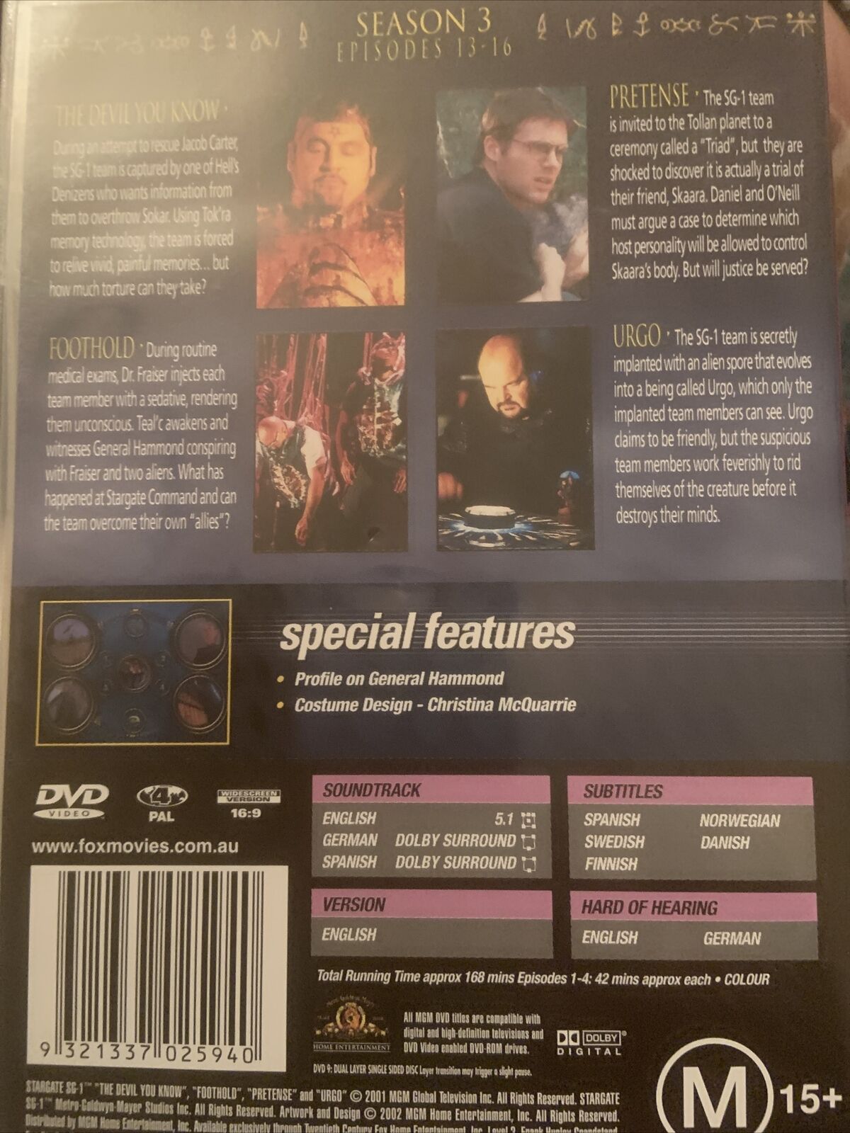 DVD Stargate SG 1 Season 3 Vol 11 Richard Dean Anderson Beau Bridges Ben Browder