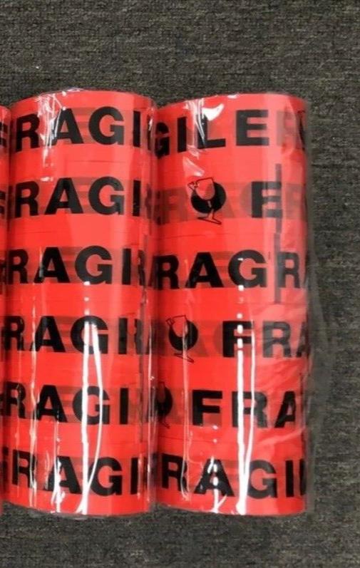6 Rolls FRAGILE Packing Tape Sticky Packaging 75 Mt x 48mm KING TIGER NEW Sealed
