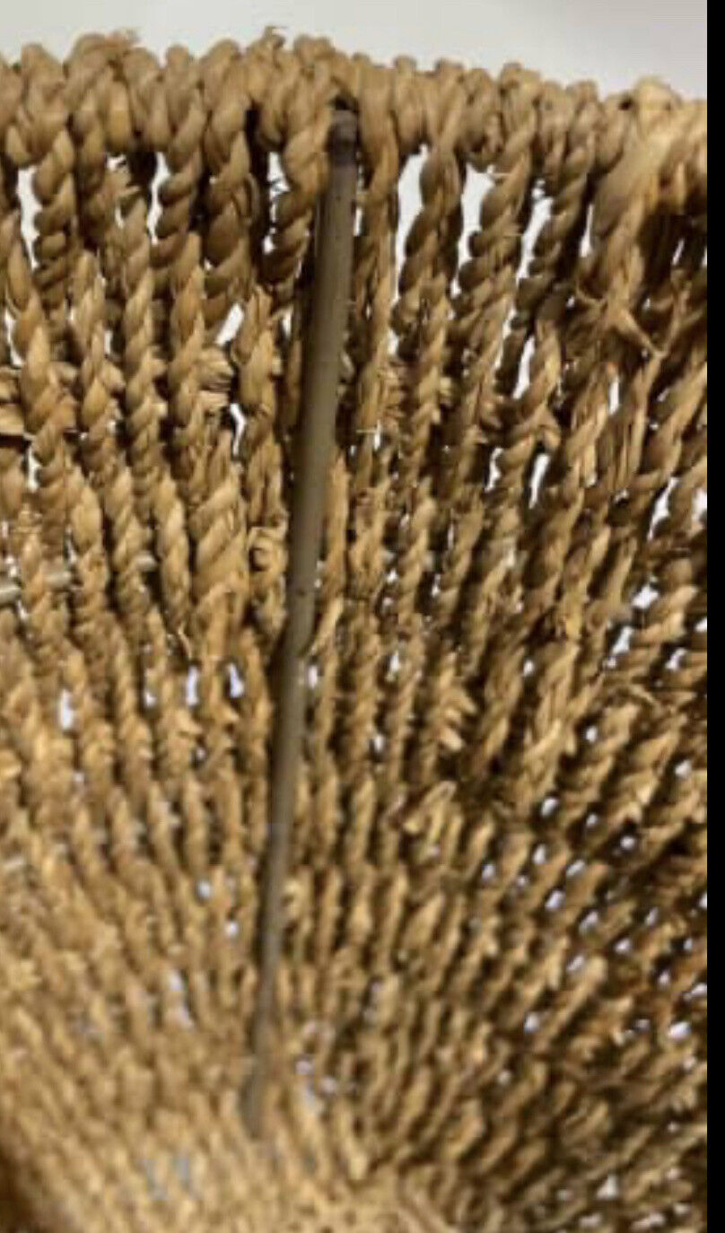 24cm Sea Grass Basket Sisal Jute Woven Metal Frame Paper Planter Storage AE168