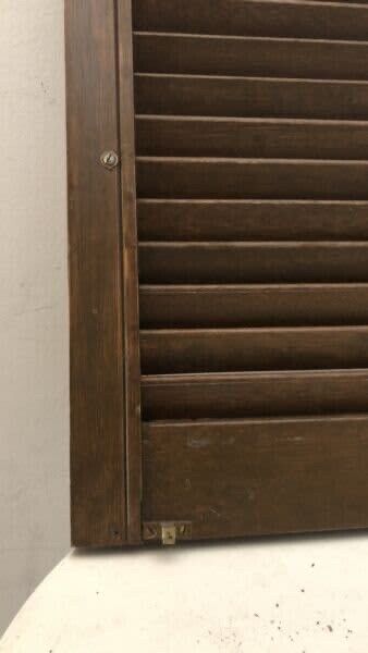 1 x Brown LOUVRE DOOR Retro 75 X 45.3cm MCM One Off Louvres Wall Art