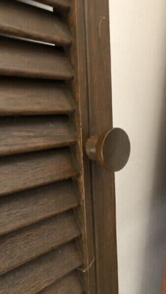 1 x Brown LOUVRE DOOR Retro 75 X 45.3cm MCM One Off Louvres Wall Art