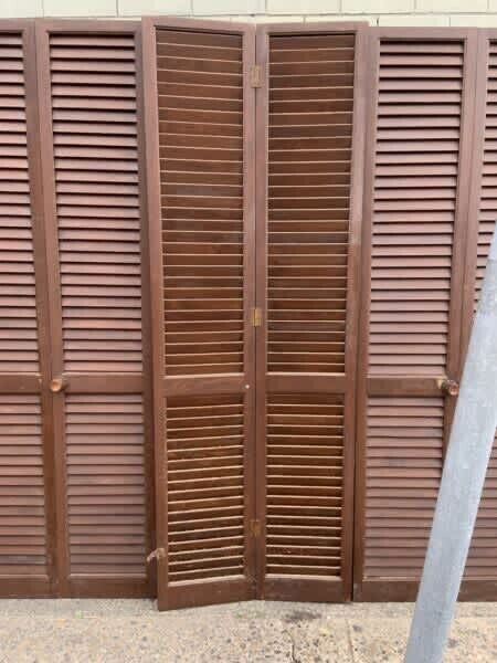 Pair Rustic Cedar Louvre Door 200 x 35.5cm Bifold French Shutter 4 Pairs Avail