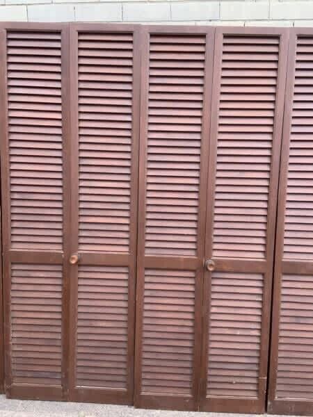Pair Rustic Cedar Louvre Door 200 x 35.5cm Bifold French Shutter 4 Pairs Avail