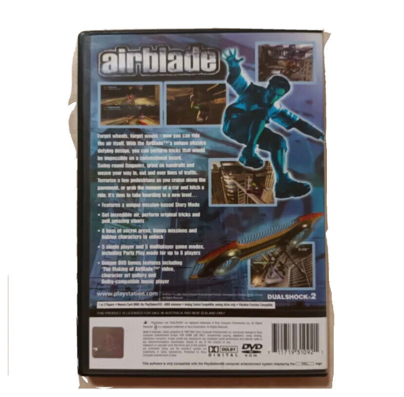 PlayStation 2 AIRBLADE Sony PS2 Game PAL 8+ Manual Included Stunts Air Blade