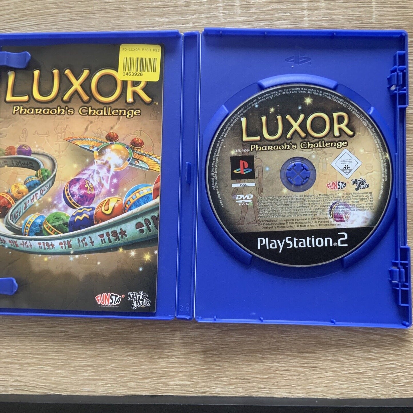 PlayStation 2 LUXOR Pharaoh's Challenge PS2 PAL w Manual FUNSTA Mumbo Jumbo