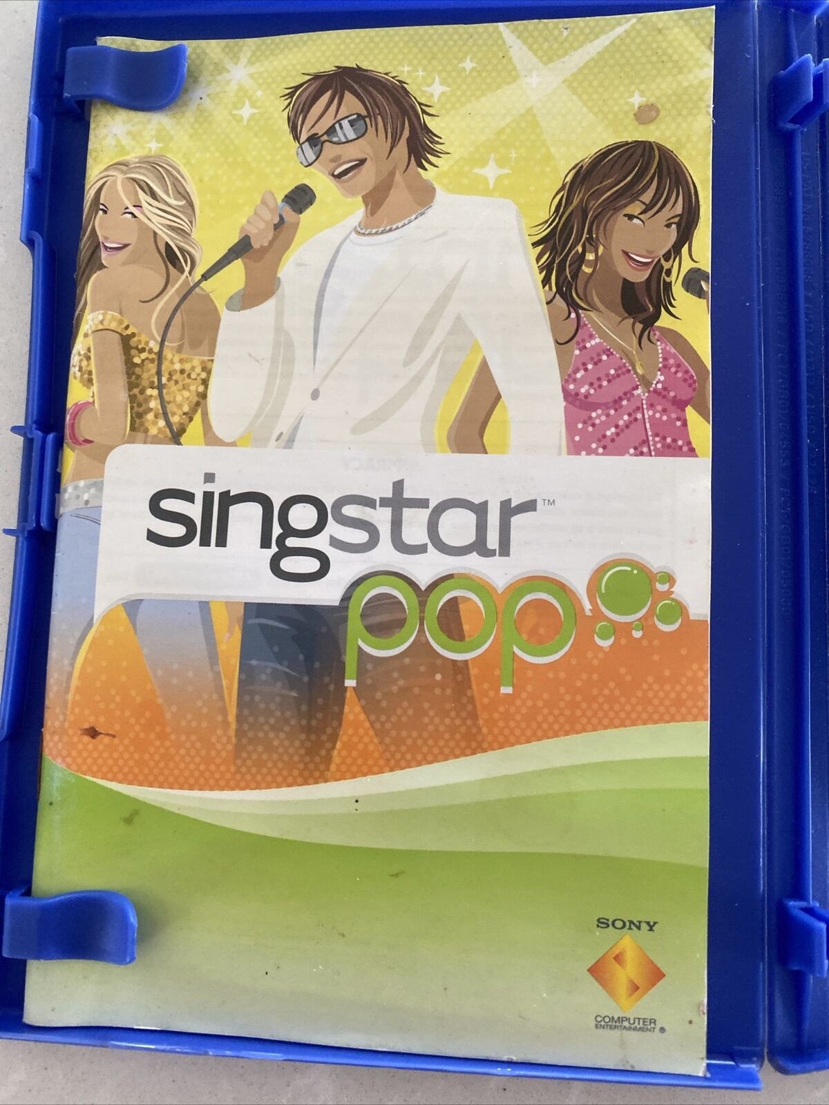 Playstation 2 Singstar POP PS2 Sony Game + Manual Blue Case 2005 G 8+ Clean Disc