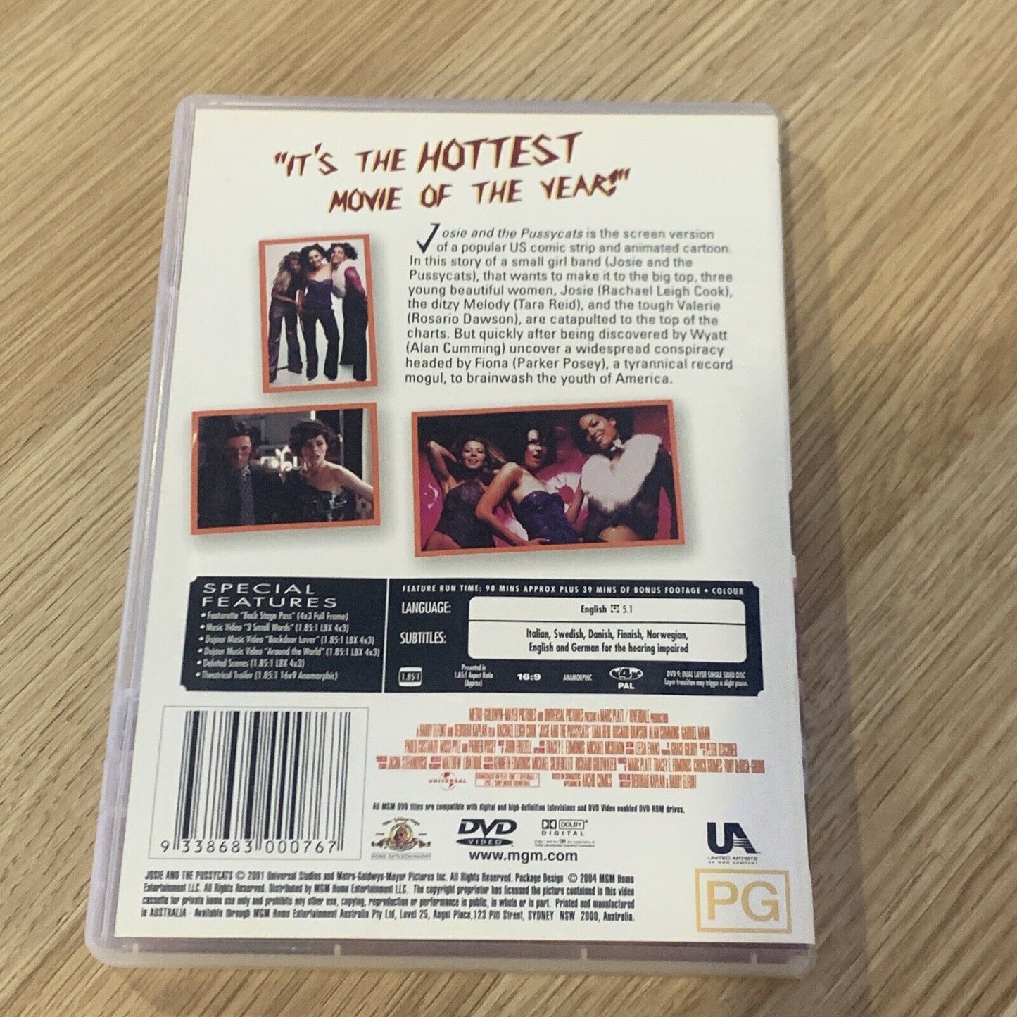 DVD Josie And The Pussycats 2001 Drama Tara Reid Rosario Dawson R 4 Music Band