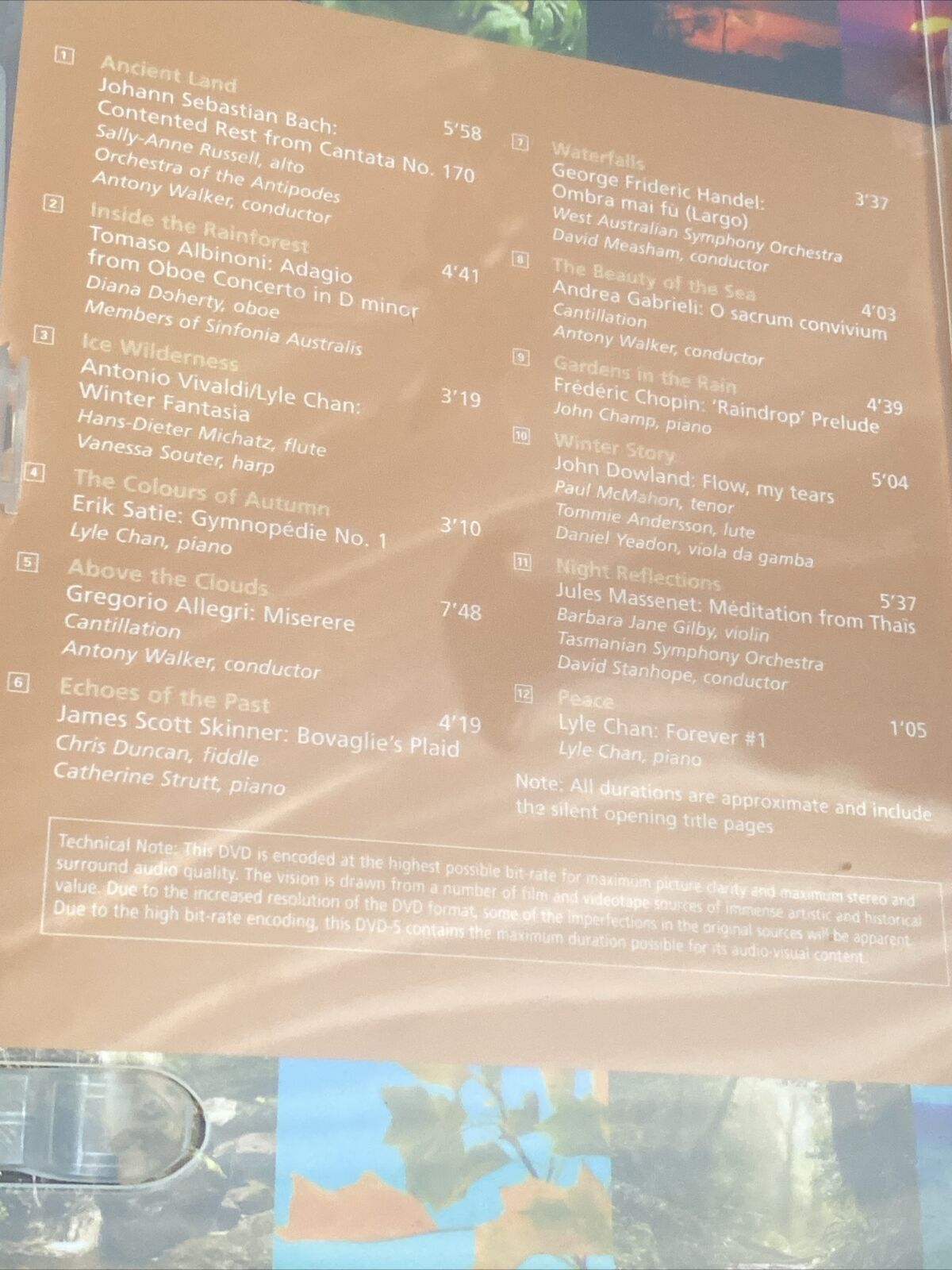 DVD SWOON A Visual and Musical Odyssey 2003 ABC Classics Music Region ALL