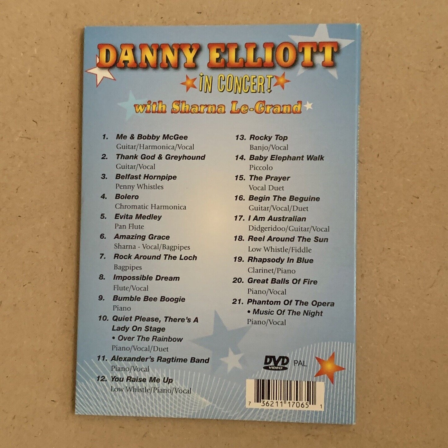 DVD DANNY ELLIOTT In Concert w SHARNA LE-GRAND Signed To Shirley 21 Tracks NEW